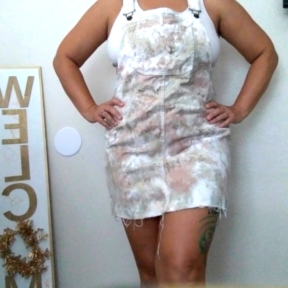 Wild Fable OverAll Skirt Tie Dye Mud Peach 100% Cotton Size Large